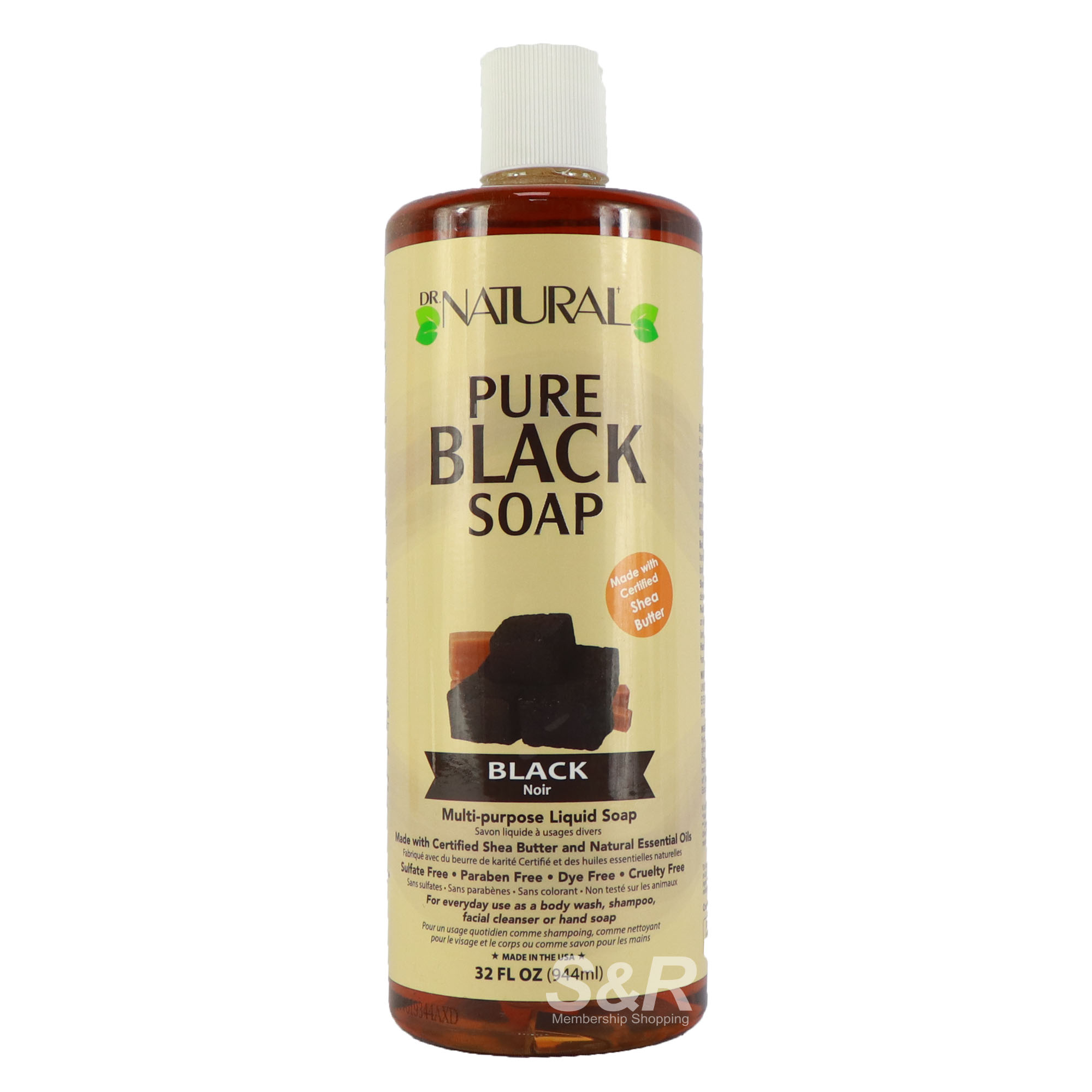 Dr. Natural Pure Black Soap 944mL
